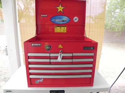 まっつん Vintage Matco MB651 EE Series 9 Drawer Heavy Duty Top Chest Red