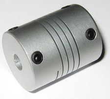 5 mm to 5 mm Round Shaft Flexible Coupling - 5mm Aluminum Miniature Flex Coupler