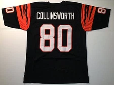 UNSIGNED CUSTOM Sewn Stitched Cris Collinsworth Black Jersey - M, L, XL, 2XL 3XL