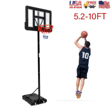 Adjustable Basketball Hoop 5.2-10ft Outdoor/Indoor Basketball Goal Court W/Wheel