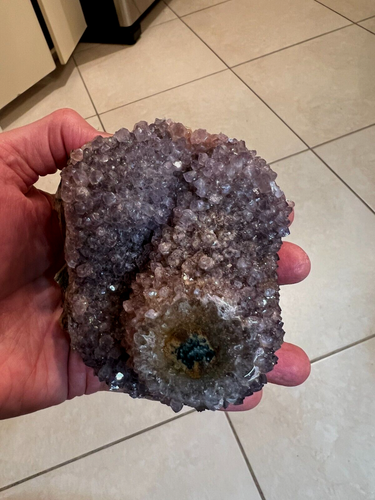 Seltener schwarzer Amethyst Tropfstein Stalagmit Kristall Edelstein mit Ständer Präparat 321 - Bild 12 von 12