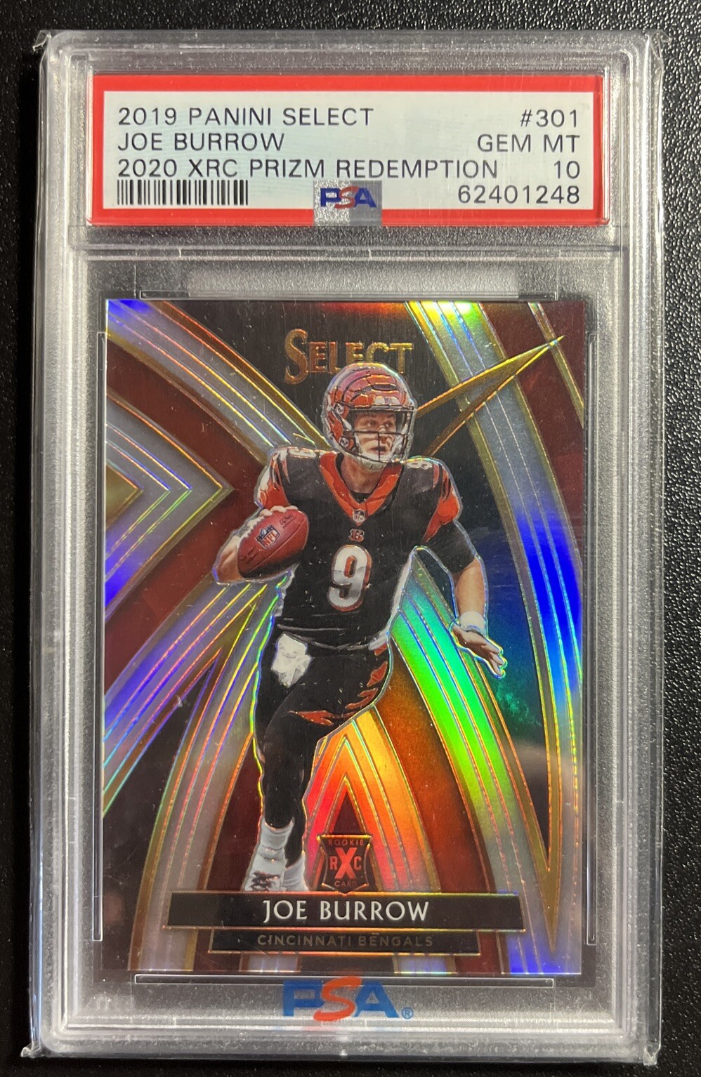 2019 Panini Select XRC Silver Prizm #301 Joe Burrow RC Rookie PSA 10 GEM MINT