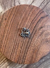 Sterling Silver Heart to Cheer Charm Pendant Cheerleading Bracelet Necklace