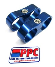 Billet Aluminum Dual Hose Separator 1 116 I.d.show Polished Blue  2 Per Pk