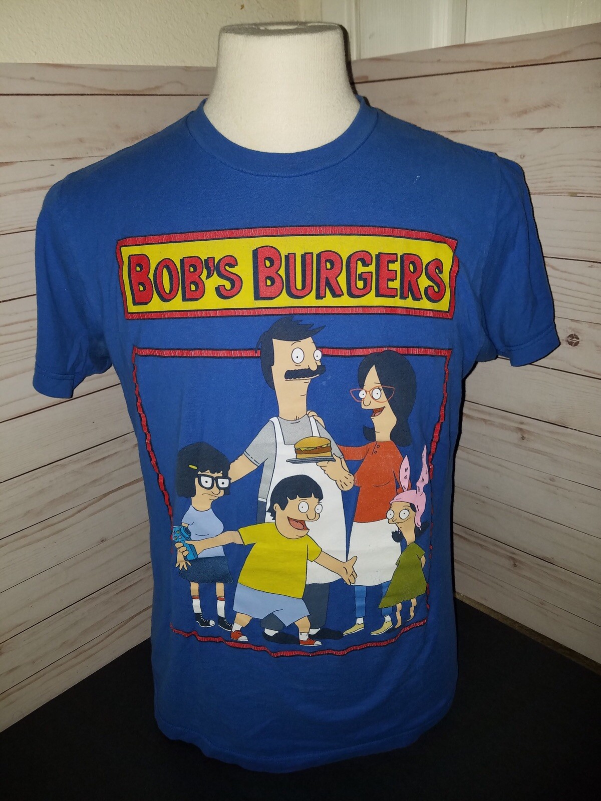 Bobs Burgers TShirt "The Cast" Blue Size Medium Gem