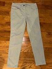 All In Motion Chino Tech Pants Men 34/32 Charcoal Gray Stretch Work Casual Tech