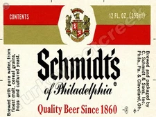 Schmidt's Beer Label 9" x 12" Metal Sign