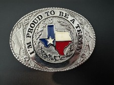 I'm Proud To Be A Texan Texas Vintage Belt Buckle