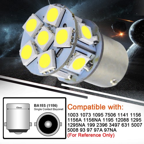 1156 BA15S 5050 12 LED Car Indicator Turn Signal Light Globe 12V Non-polarity - Picture 2 of 14