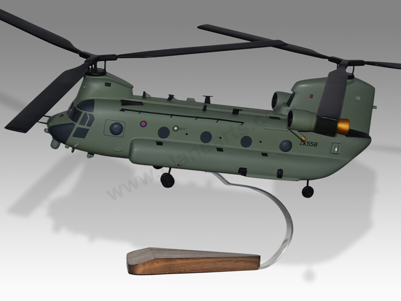 Boeing Chinook HC.6 RAF Solid Wood Handcrafted Desktop Helicopter