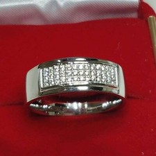 14k White Gold Round Natural Diamond Cluster Ring For Men's Gift GDGL Certify