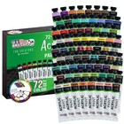 72 Color Set of Acrylic Paint in Large 18ml Tubes - Bonus Color Mixing Wheel