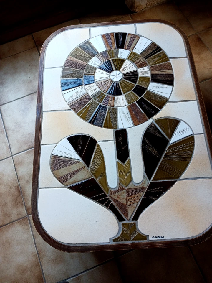 table de salon basse signé R Capron - Photo 3/4