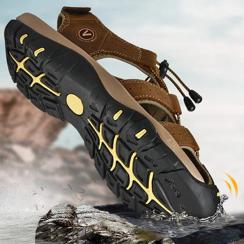 Sandalias de senderismo aventurero para hombre punta cerrada al aire libre playa deporte pesca zapatos - Imagen 62 de 69