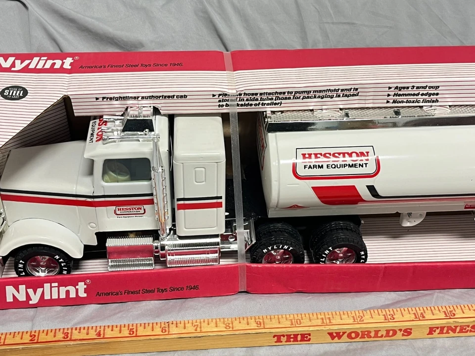 NYLINT HESSTON AGCO Lubricants Trans Tanker Semi Truck Pressed Steel NIB RARE! - Image 3 of 4