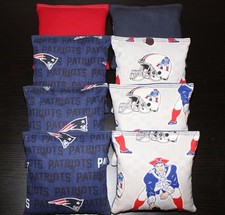 All Weather Cornhole Bean Bags made w NEW ENGLAND PATRIOTS fabric Waterproof NFL