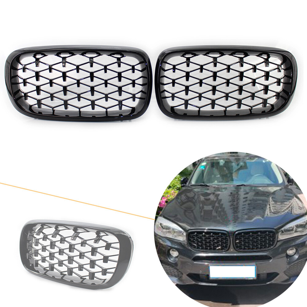 Front Grille Glossy Black  Meteor Style Fits for BMW X5 F15 2014-2016 US US