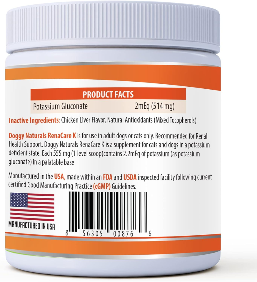 Renacare K Is for Renal K (Potassium Gluconate) Potassium Supplement