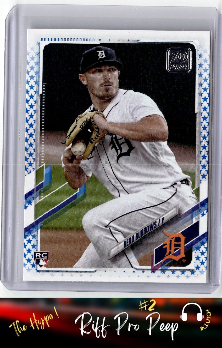 2021 Topps Beau Burrows Rookie RC Detroit Tigers Blue Star #123