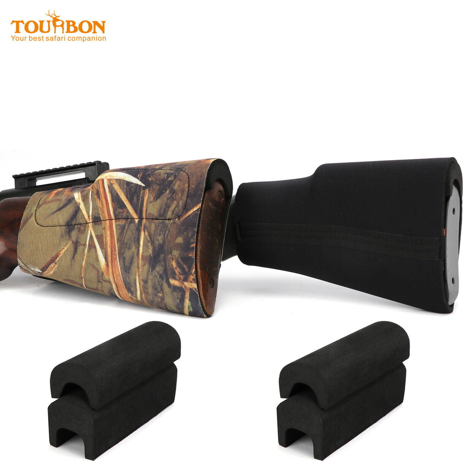 TOURBON Shotgun Rifle Hunting Comb Riser Cheek Piece Buttstock Cover Black/Camo