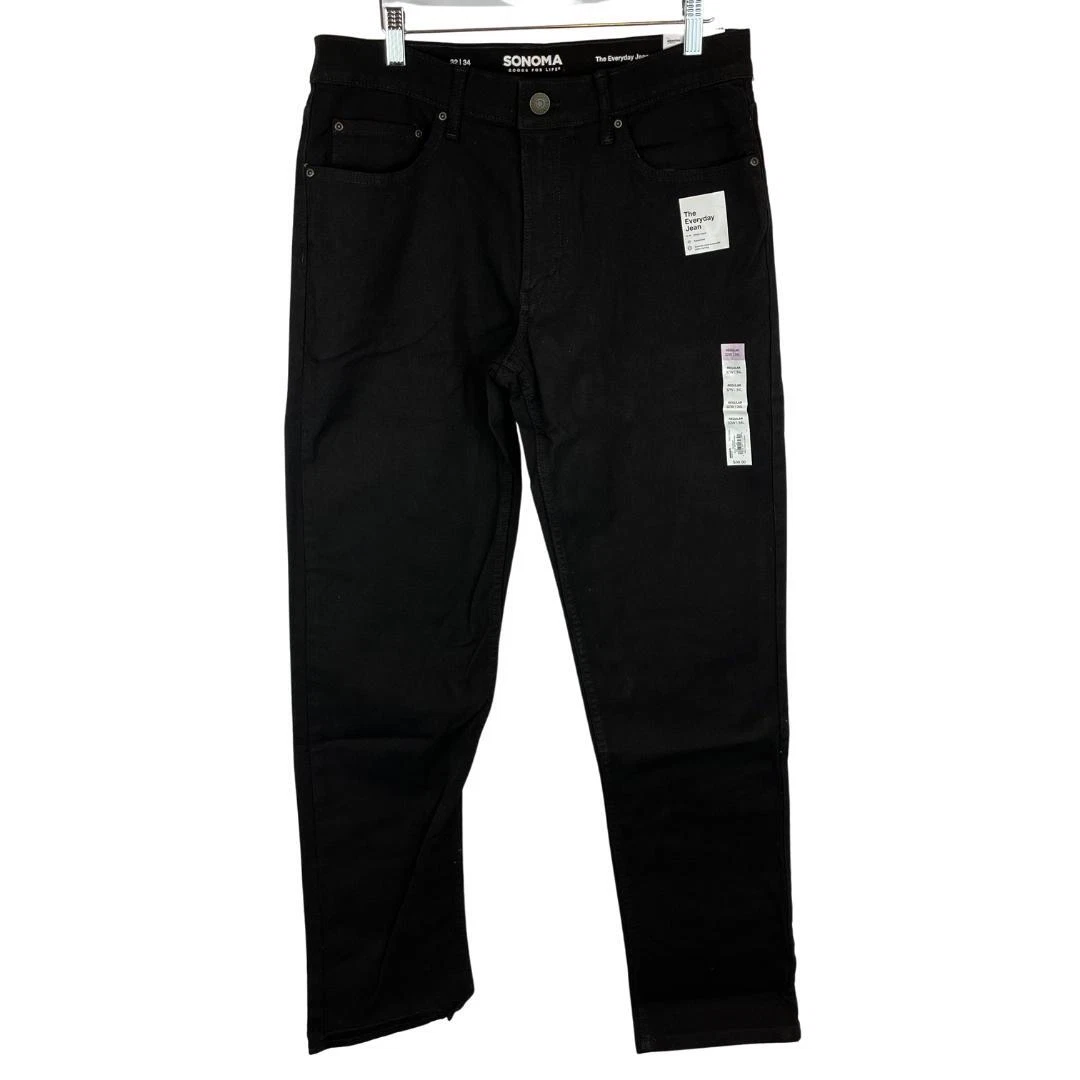 Sonoma Goods for Life Size 32x34 Regular Fit Jeans Black Men s