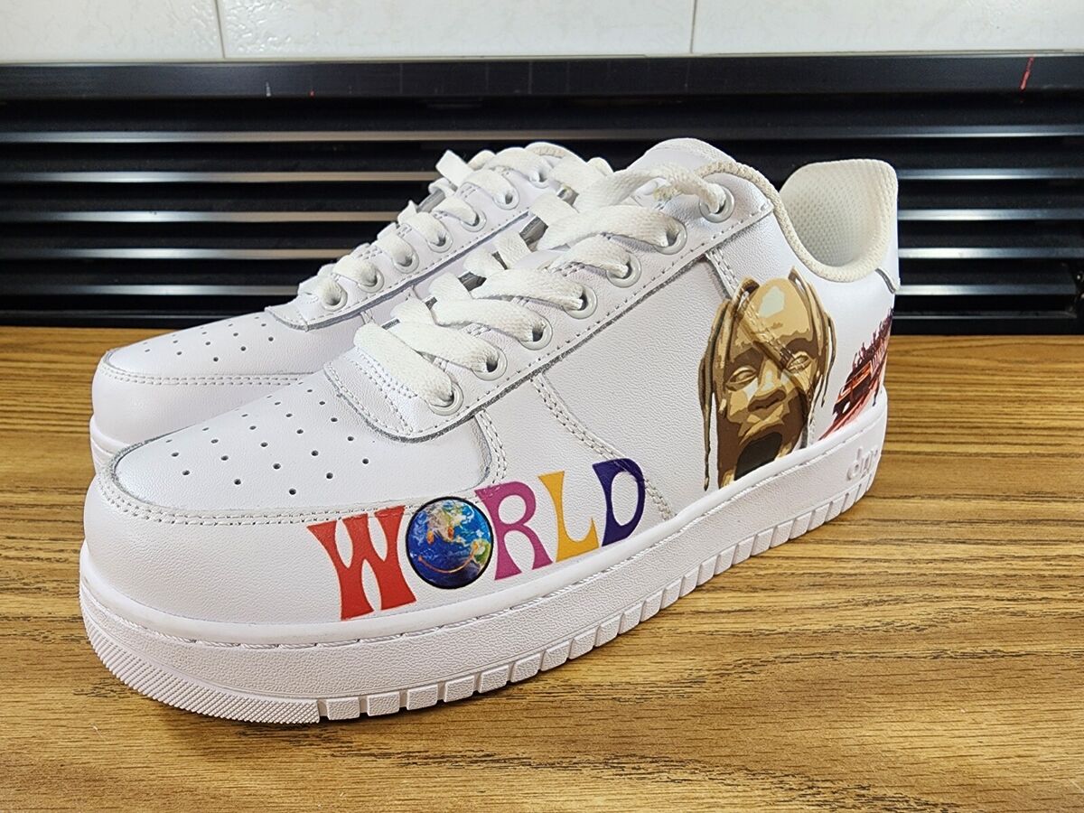 Nike Travis Scott Air Force 1 Astro World Drip Sneakers Nike Travis Scott Air Force 1 Astro World Drip Sneakers