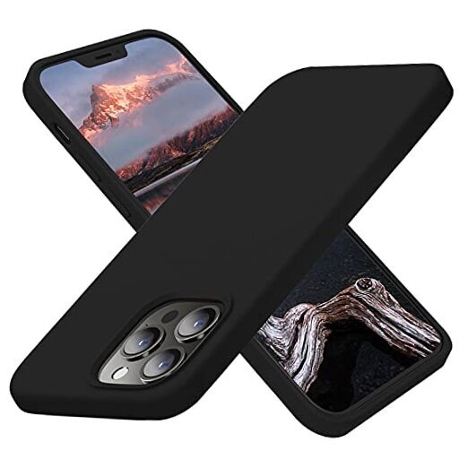 Designed for iPhone 13 Pro Max Case, Silicone Ultra Slim Shockproof Black