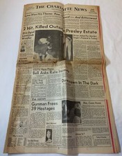 August 18, 1977 Charlotte News newspaper ~ ELVIS PRESLEY MEMORIAL