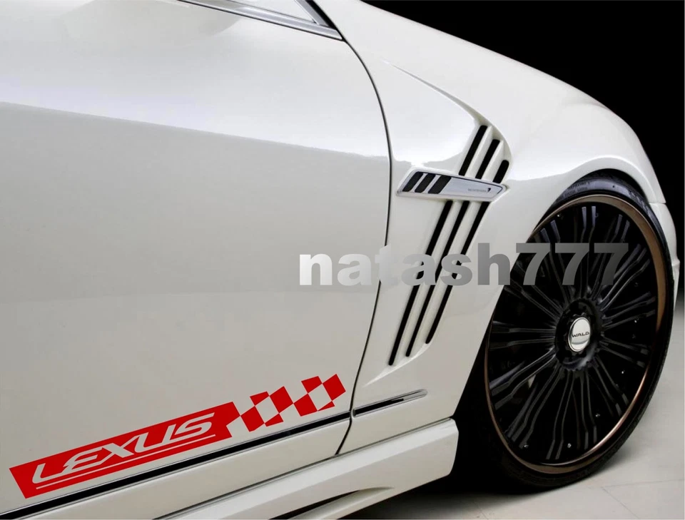 LEXUS RACING Stripes Performance Sport Car Vinyl Decal Sticker Emblem logo 2 PCS - Image 2 of 4