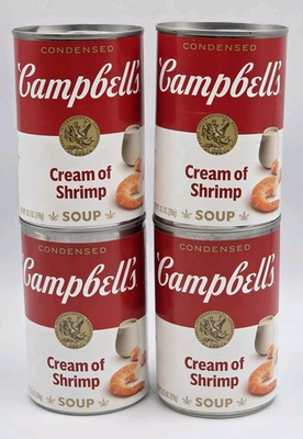 #ad Lot Of 4 Campbell#x27;s Condensed Cream of Shrimp Soup 10.5 oz Expiration 03 27 $50.00