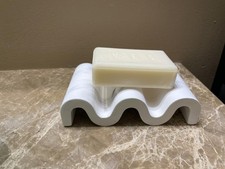 Diatomite Soap Dish Quick Dry Self Draining Soap Holder Sponge Tray White
