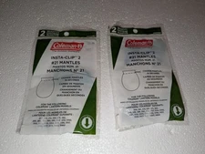 2 Bags Coleman Lantern Insta-Clip 2 #21 Mantles 2 Per Package 4 Total Mantles