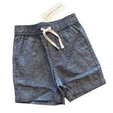 Janie and Jack Baby Boy Chambray Shorts 6  12 Months Blue Drawstring NWT