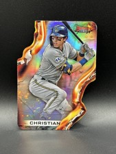 Christian Yelich 2021 Topps Bowman's Best Heatwave DieCut Insert Refractor HW-13