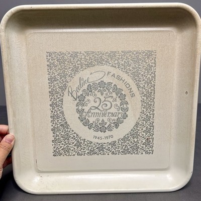VTG Beeline Fashions 25th Anniversary Commemorative Tin Display Tray 13x13x1 