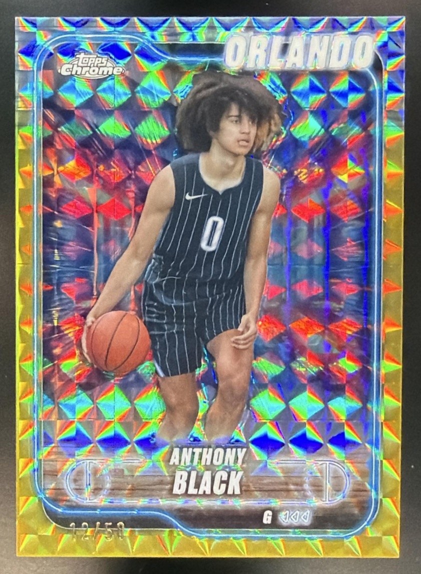2024-25 Topps Chrome Anthony Black #48 Gold Geometric Refractor 12/50 Magic
