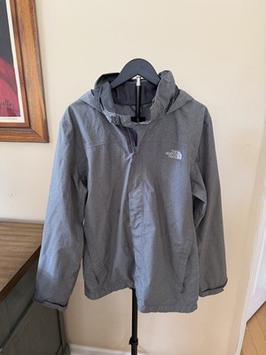 The North Face Jacket Mens L Gray Hooded Rain Windbreaker Lightweight