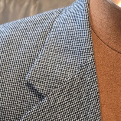 Vintage 80's MARK SHALE Wool Suit Sz 44 Gray Check 36 X 32 Pleat Cuff Pants MINT