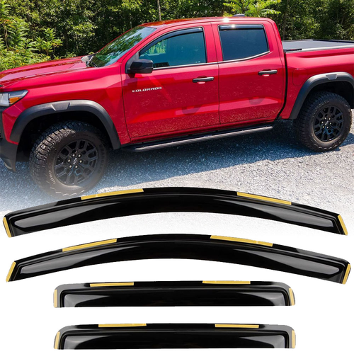 In-Channel Rain Guards Vent Visors Shade For 23-2025 Chevy Colorado - Foto 4