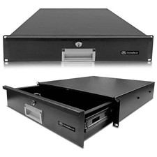 AxcessAbles 2U Locking Rack Drawer 15-Inch Deep Metal Rackmount Storage