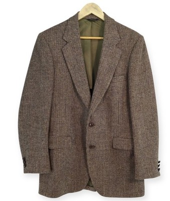 Harris Tweed 100% Pure Scottish Wool Blazer Men's 40 Long Brown Tweed