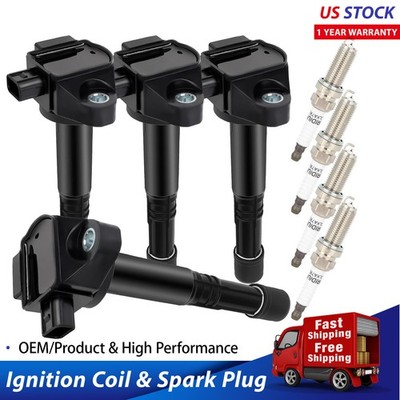 4Pcs Ignition Coil & Iridium Spark Plug Kit Fits 2013-2017 Accord 2.4L CR-V 2.4L