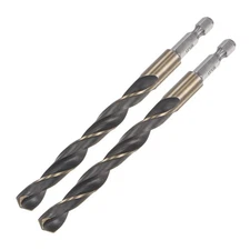2Pcs 10mm High Speed Steel Twist Drill Bit with Hex Shank 132mm