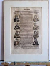 orig. Schedelsche Weltchronik, Blatt CXII , beidseitig in Glas gerahmt,