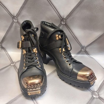 Original Miu Miu Boots Stiefeletten Schwarz Plateau Blockabsatz Gr.39 38 1/2