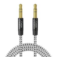 3.5mm Aux Cable 10FT Cotton Braided Stereo Audio Cord For Car Phones