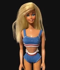 VTG 1979 Sun Lovin Malibu Barbie TNT Tan lines Blonde Reroot Superstar sculpt