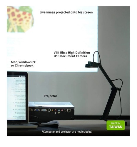 IPEVO V4K Ultra High Definition 8MP USB Document Camera Compatible for Live Demo - Bild 3 von 3