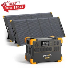 PECRON E2000LFP 1920Wh Portable Power Station with 2*200W Solar Panels Kits