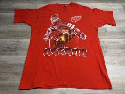 Vintage 90s Chris Osgood Salem Sportswear Detroit Red Wings Goalie Shirt XL USA
